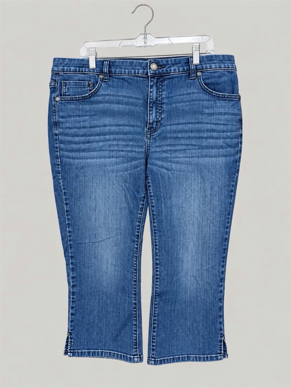 Simply Vera Wang Mid Blue Cropped Women's Jeans - Stretch Ankle Crop - 18W